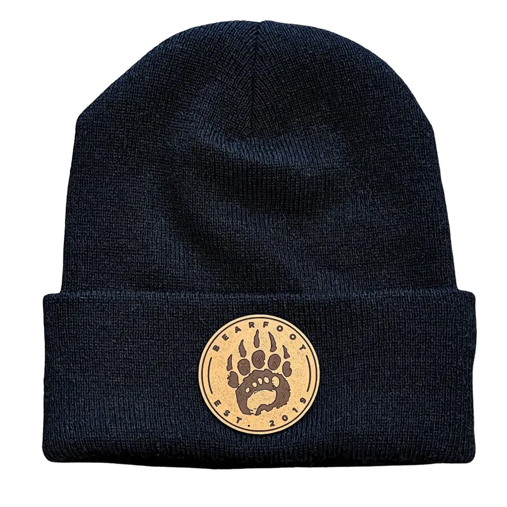 Leather Patch Beanie