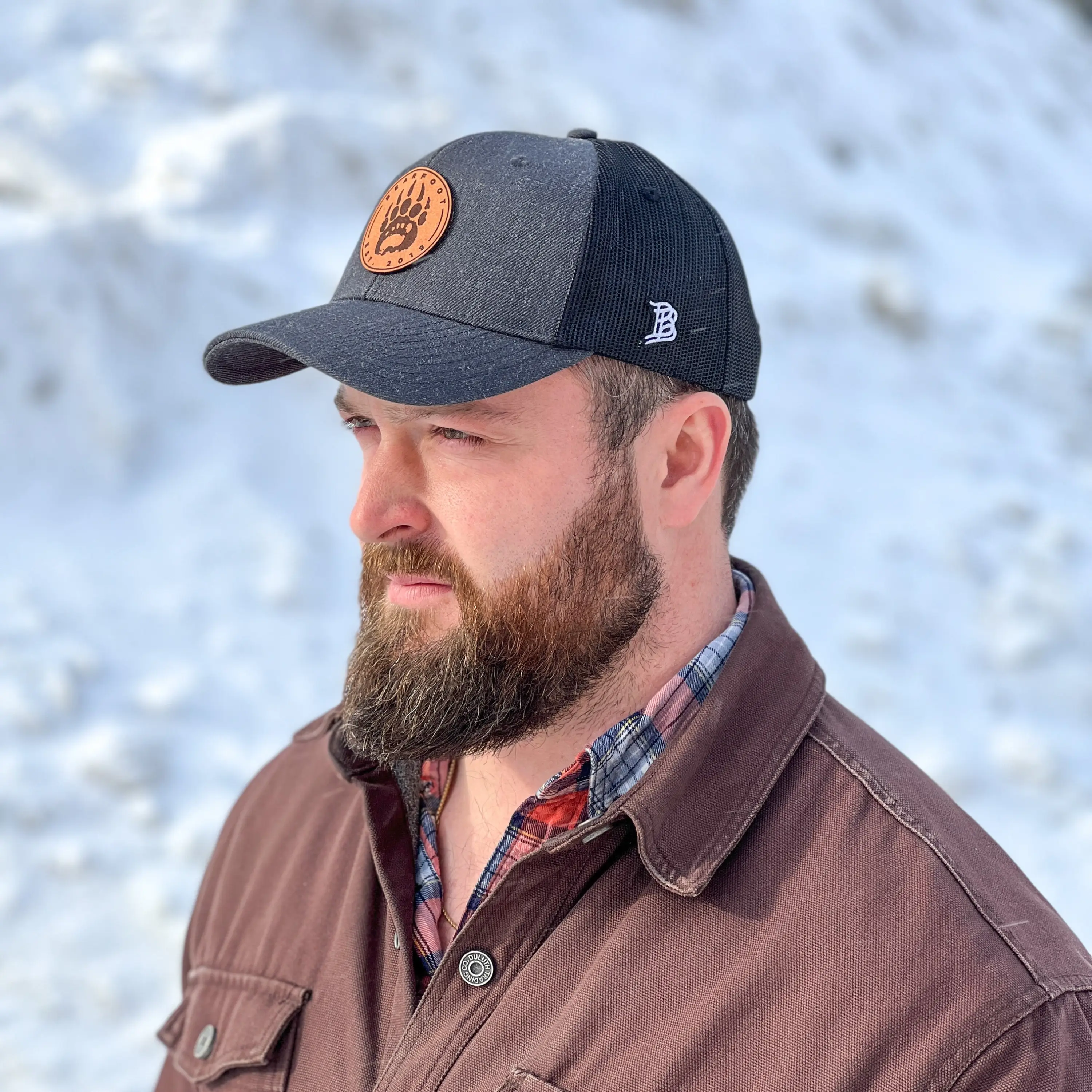 Leather Patch Trucker Hat - Image 2